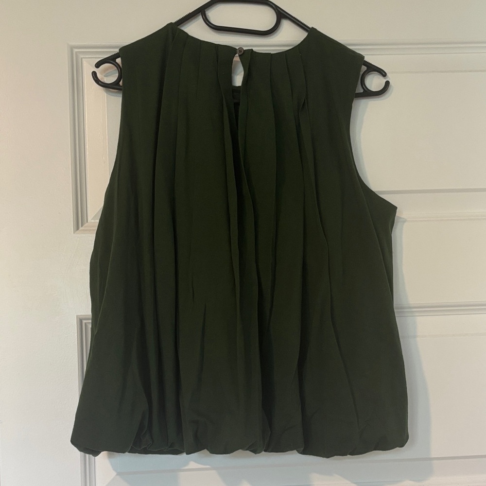 Madewell Elegant Green Sleeveless Top - Picture 3 of 3